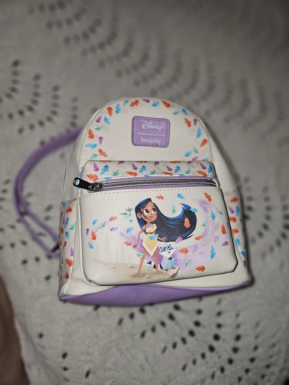 Loungefly Kids Mini Backpack - White with Multicolor Feathers